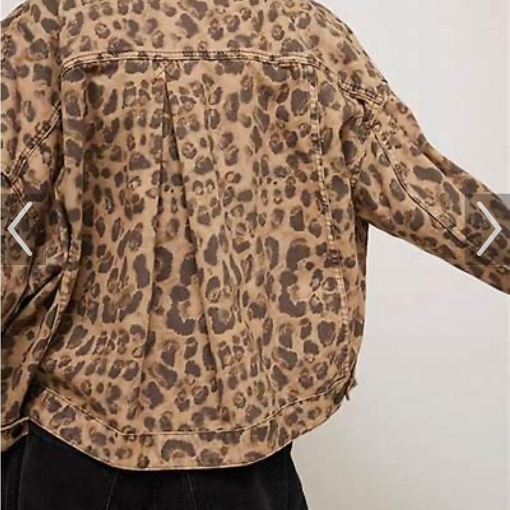 We The Free Leopard-Print Denim Jacket in Tan & Black - Picture 5 of 6